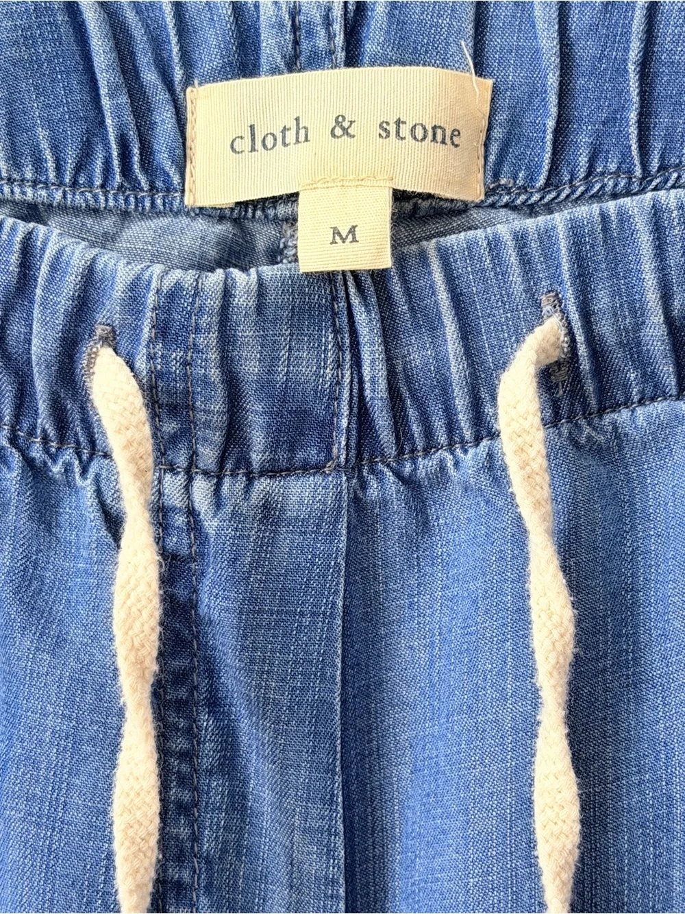 Cloth & Stone Light Blue Drawstring Chambray Pants - Picture 4 of 14